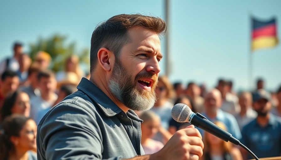 Confident speaker addressing crowd at San Antonio event