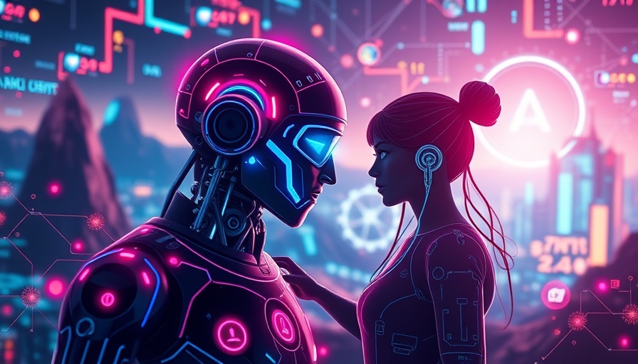Futuristic AI intertwining with Gen-Z and Millennial symbols, solving engagement.
