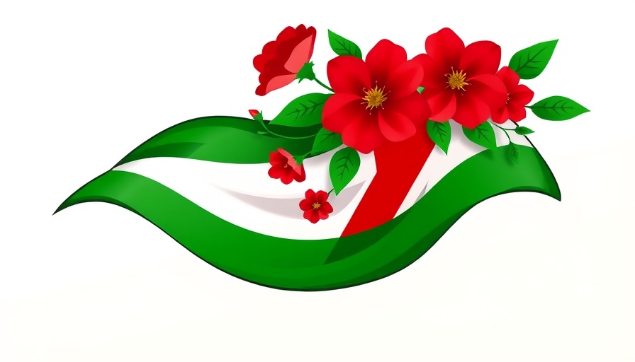 Picturing Palestine: Illustration of flag with flowers and keffiyeh.