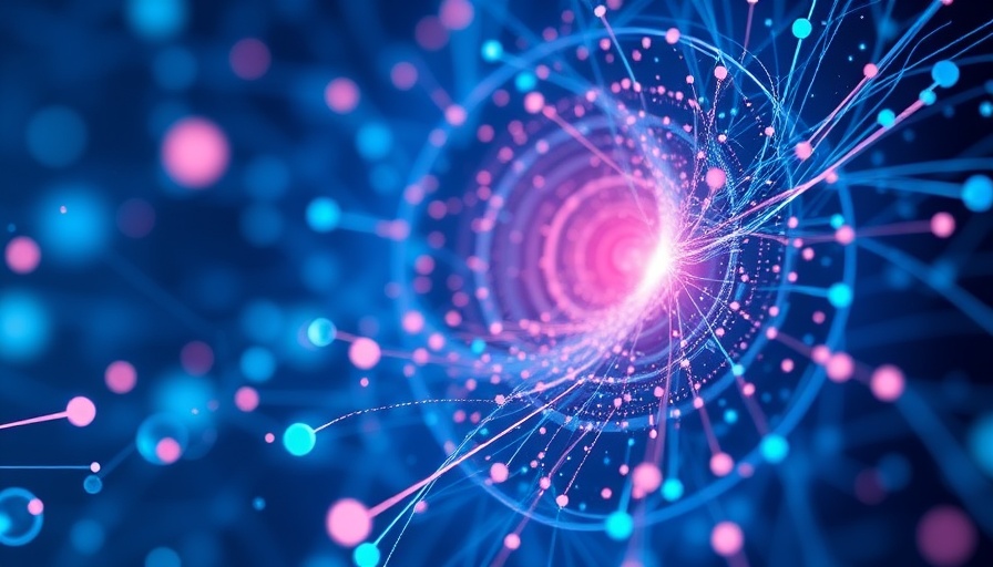 Futuristic abstract digital concept of quantum computing.