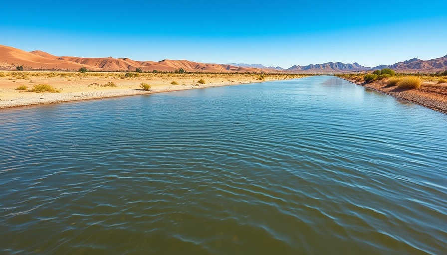 Serene canal in El Paso depicting water sustainability efforts.