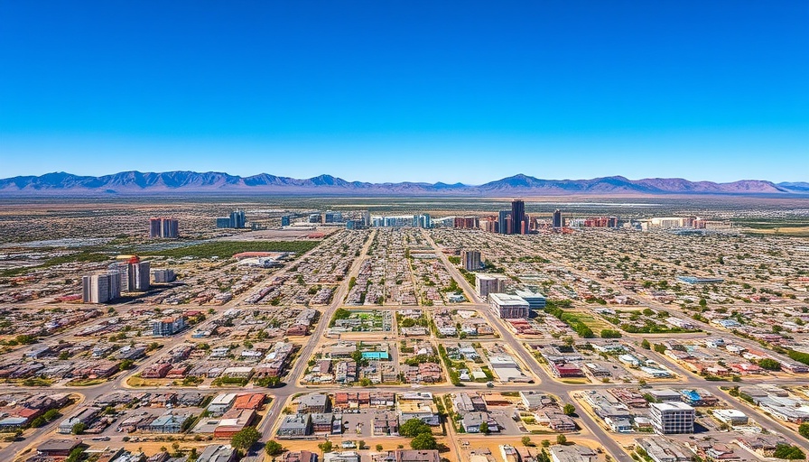Expansive view of El Paso housing under clear sky, showcasing urban landscape.