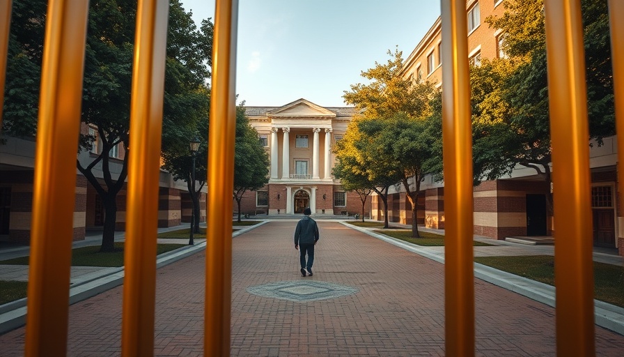 University campus with student; Hispanic-Serving Institutions funding cuts context.