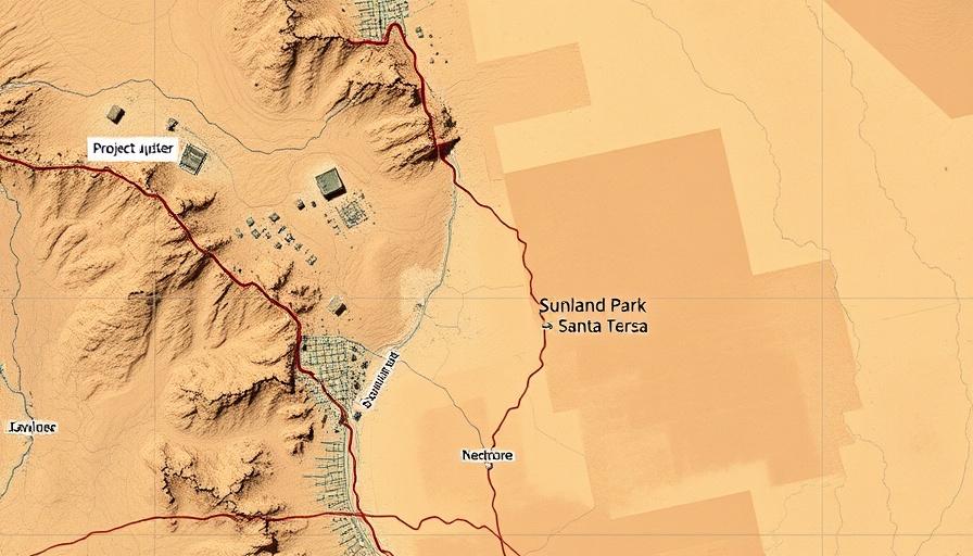 Map showing Project Jupiter site for data center investment in New Mexico.