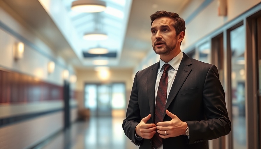 Professional man in a suit indoors, SISD Superintendent context.
