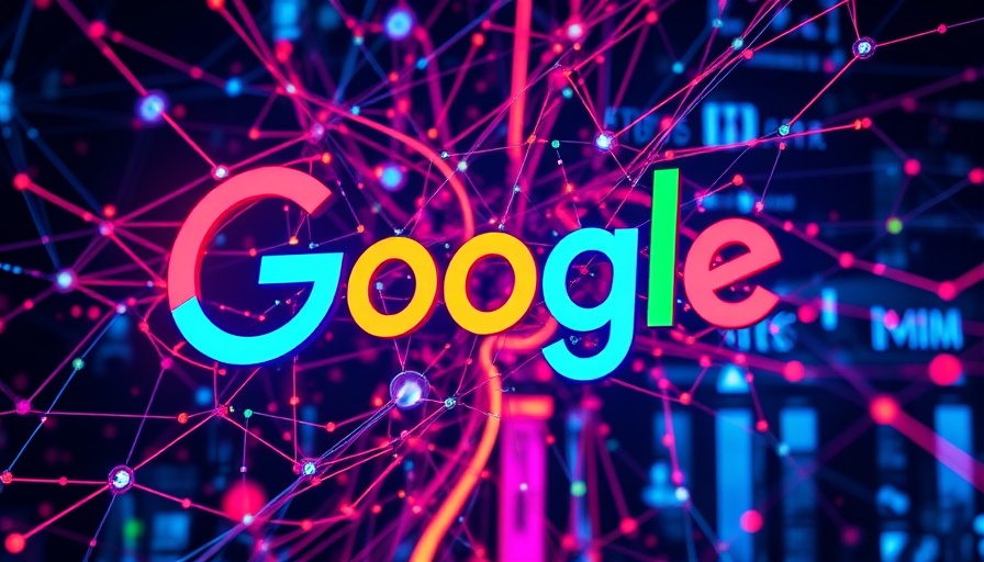 Abstract depiction of Google's monopoly and AI's impact, showing a futuristic digital network.