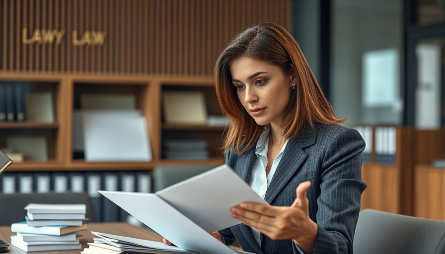 Businesswoman in office discussing antitrust lawsuit against Fox News.