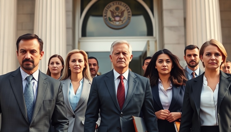 Professionals leaving courthouse related to San Antonio Airport lawsuit.