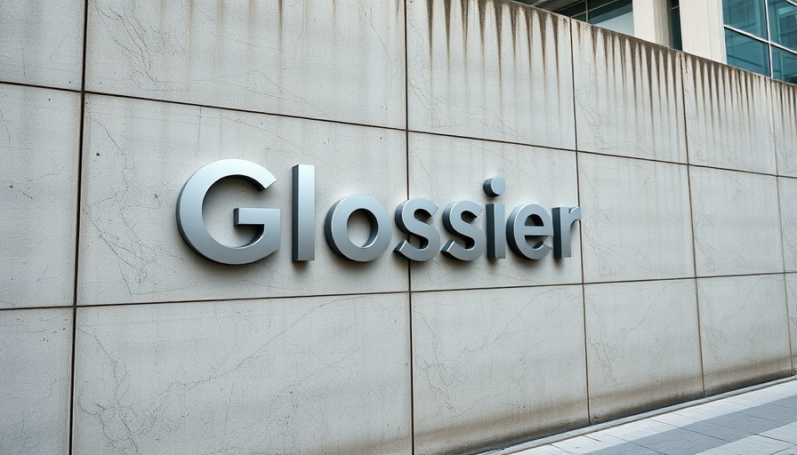 Glossier logo on wall signifies CEO appointment