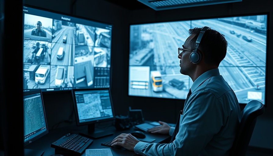Fort Bliss security official monitors city on live drone feed.