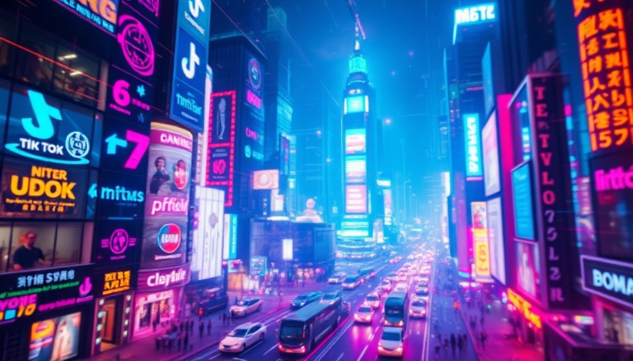 Futuristic concept art of TikTok algorithm with digital graphics.