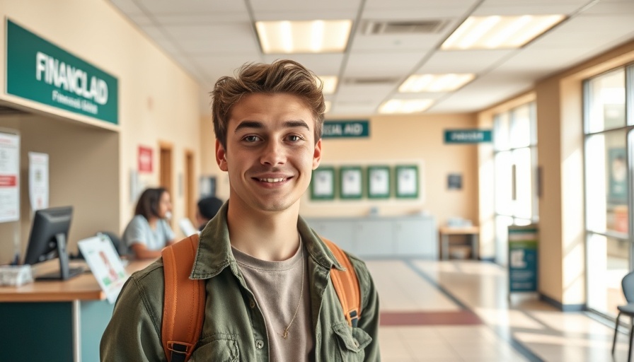 Student in financial aid office exploring TRIO grant for students.