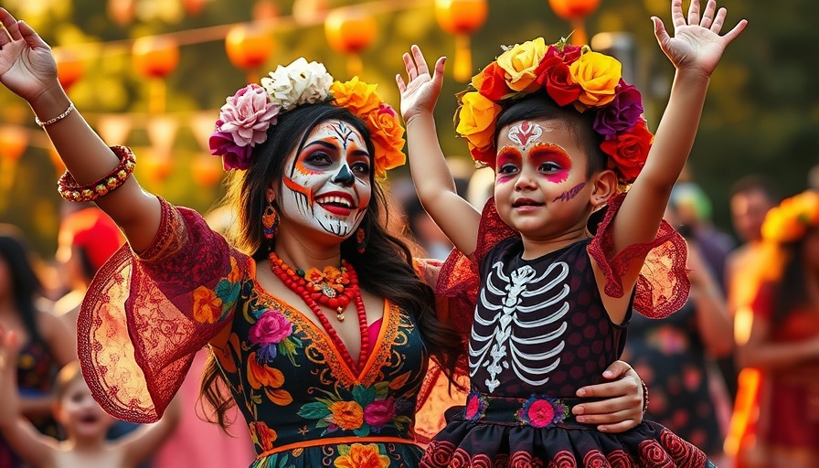 San Antonio Día de los Muertos celebration with joyful participants.