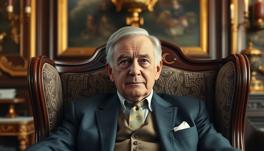 Formal portrait of an older male in elegant setting related to Russia's largest aerial attack on Ukraine.
