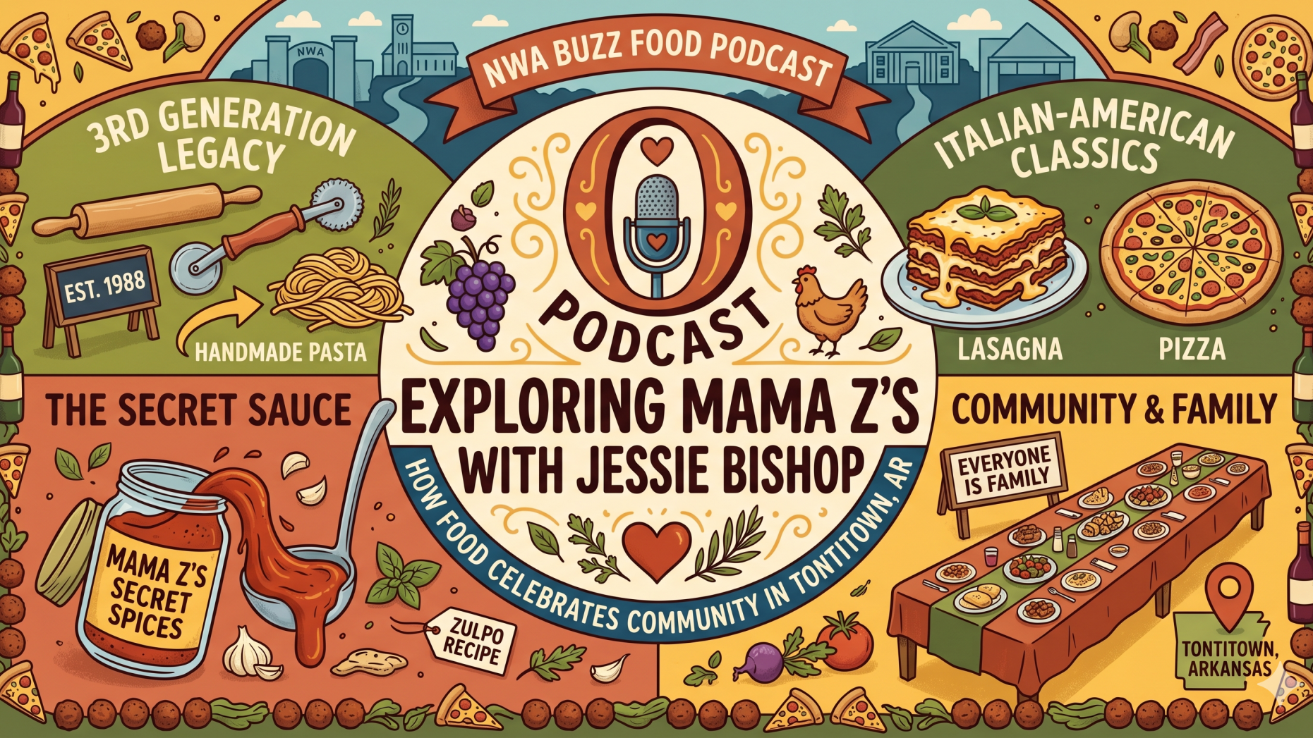 Mama Z's podcast recording with two smiling hosts in a cozy setting.