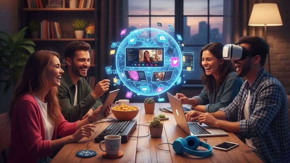 Woman engaging in digital work for International Internet Day.