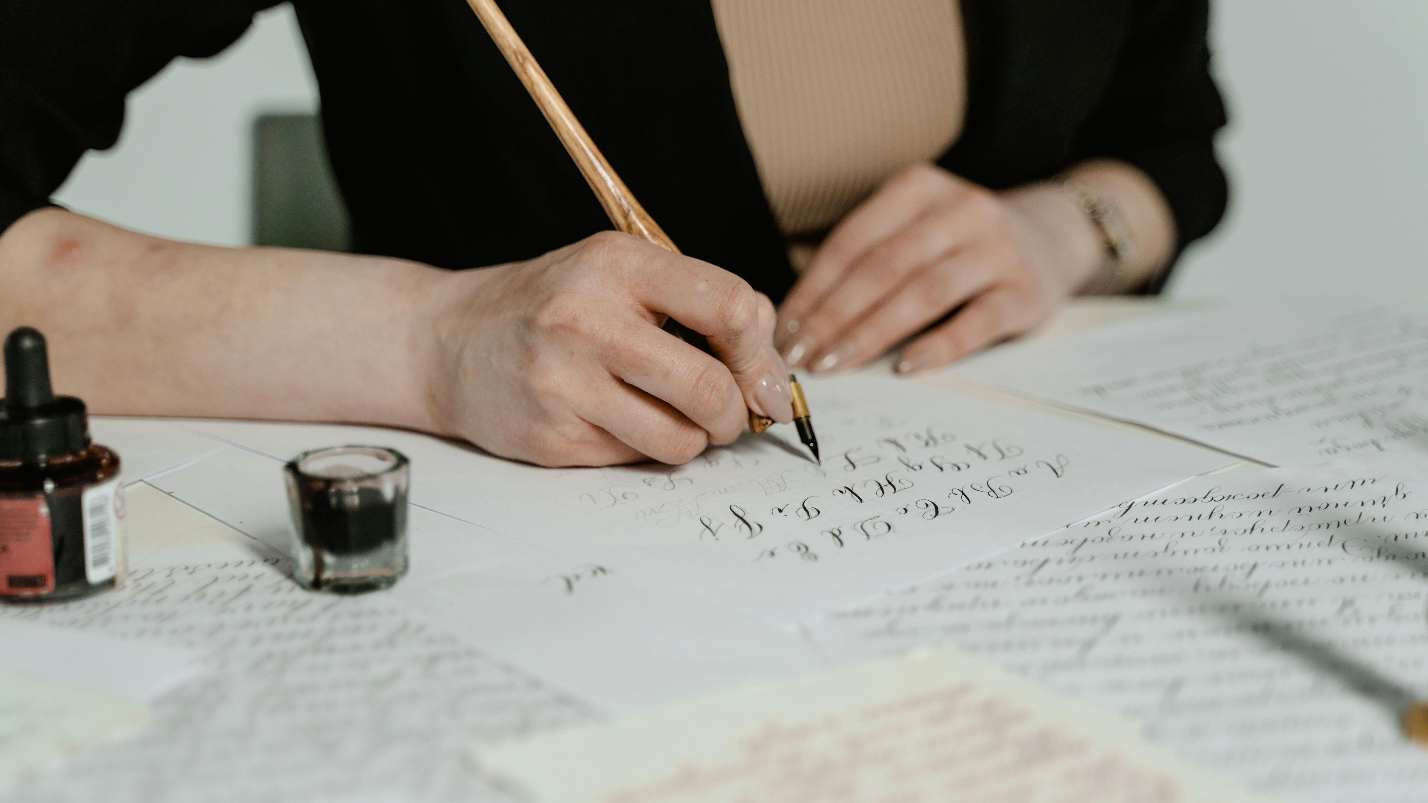 Celebrating National Handwriting Day January 23 with elegant cursive writing.