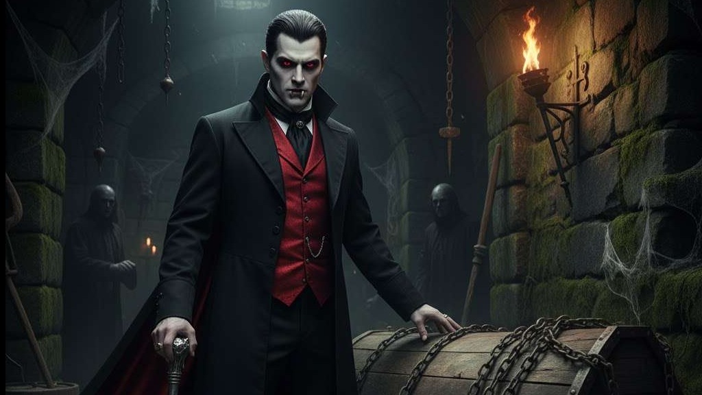 Vampire inside haunted castle in Muskogee, OK