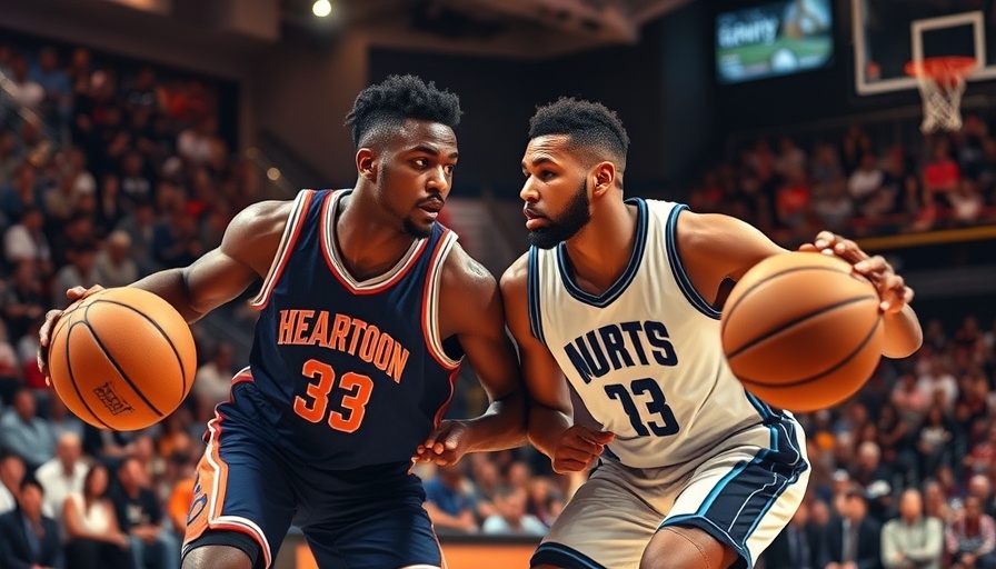 Intense basketball scrimmage with two players competing in Arkansas.