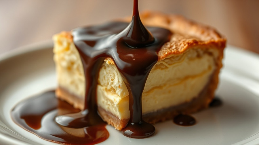 Close-up of Boston cream pie with chocolate glaze for National Boston Cream Pie Day.