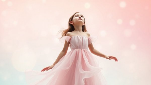 Ethereal young girl on National Princess Day with pastel background.