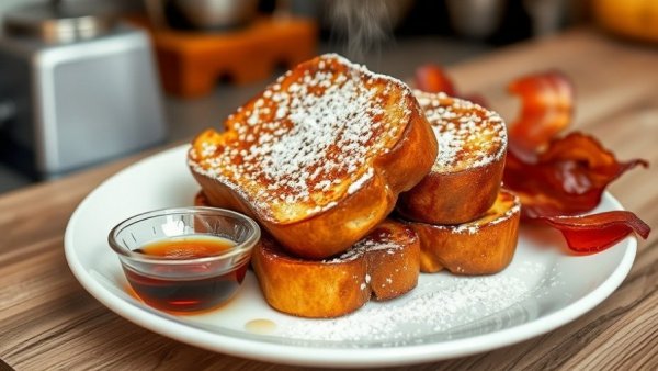 Delicious French toast with syrup for National French Toast Day.
