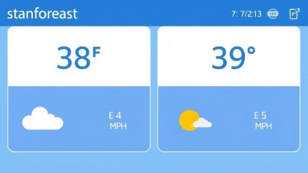 Chilly temperatures forecast with fog and wind details