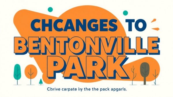 Stylized graphic discussing changes in Bentonville parks.