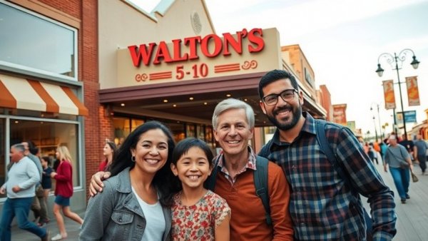 Happy family living in Bentonville Arkansas, sunny day.