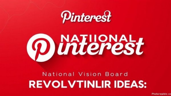Pinterest logo on red background for National Vision Board Day.