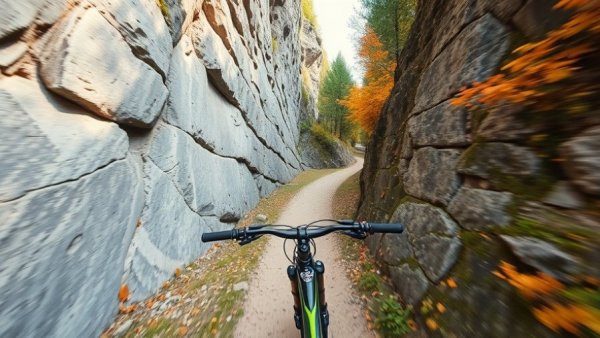 Ride the Monument Trails on a thrilling narrow cliffside path.