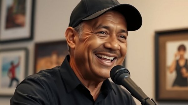 Man discussing BBQ competitions in Northwest Arkansas, podcast setting.