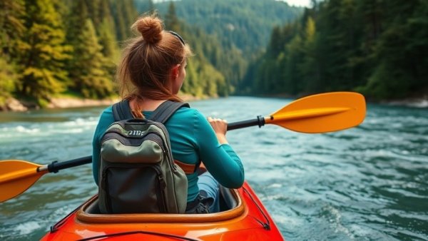 Kayaking adventure during spring in Arkansas.