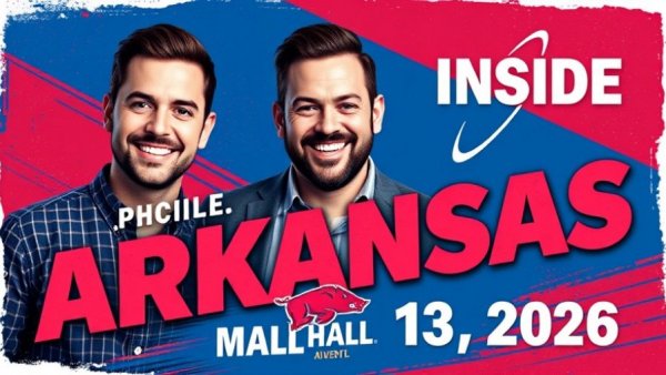 Arkansas Live from Alumni Hall promotional flyer with event details.