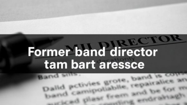 Court document with text about former band director arrested