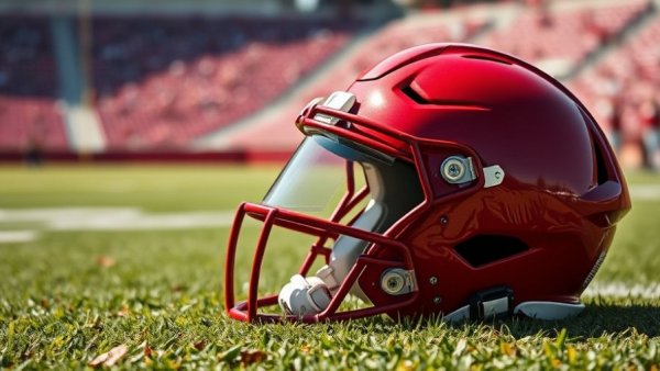 Arkansas Razorbacks helmet on field - Jason Johnson recruitment Arkansas football.