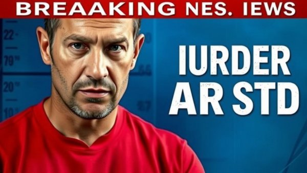 Breaking news on Poteau homicide case with suspect's image.