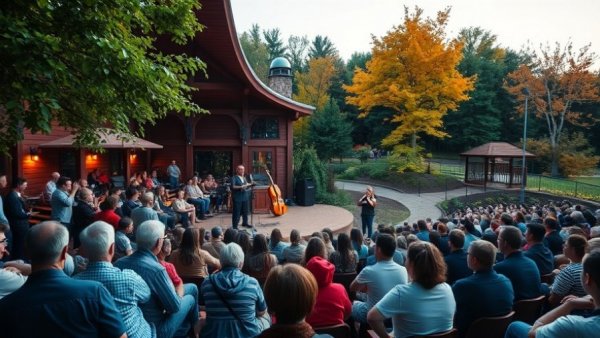 Weekend Getaway in Eureka Springs: outdoor amphitheater event.