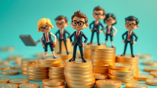 Earned Wage Access for Small Businesses concept with figures on coins.