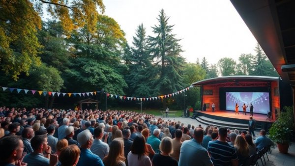 Weekend Getaway in Eureka Springs outdoor theater event under trees.