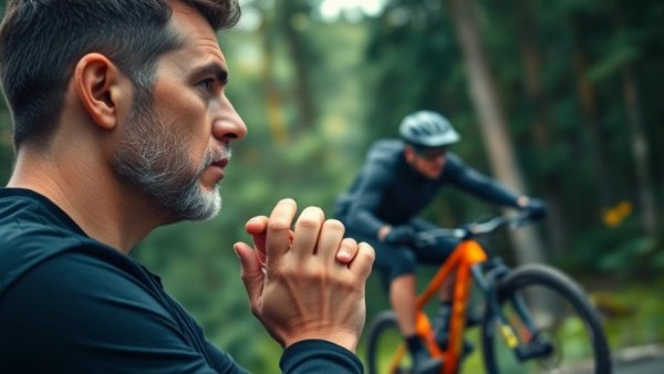 Northwest Arkansas TikTok: dynamic forest scene with biker and focused man