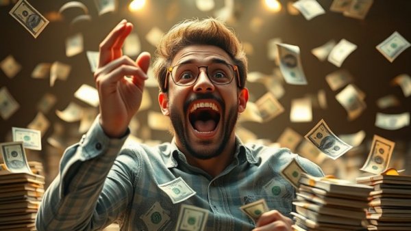 Exciting developments in Northwest Arkansas represented by joyful man with cash.