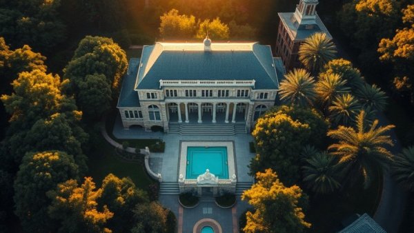 Brewing Excellence at Superior Bathhouse Brewery, aerial view, serene landscape.