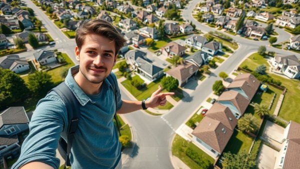 Man highlighting best place to live in NWA suburban neighborhood.