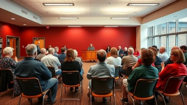 Community meeting at Fayetteville Public Library for Earth Day celebration.