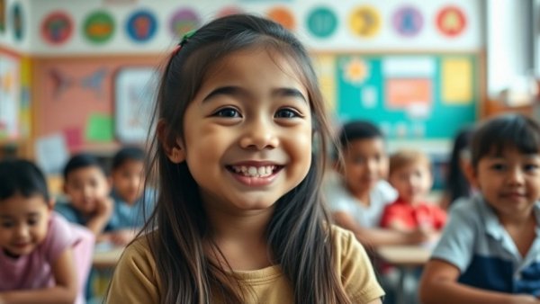 Smiling young girl participating in Take Our Daughters and Sons to Work Day