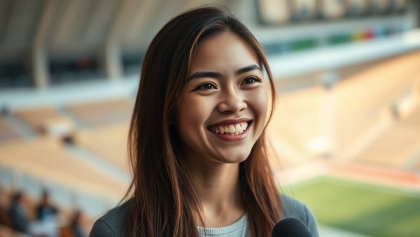Person in stadium interview, discussing hogs and cats friendship.