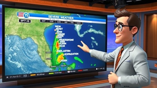 Meteorologist presenting severe storm forecast in Northwest Arkansas.