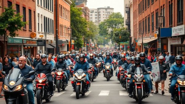 Steel Horse Rally Fort Smith 2026 with bikers and pedestrians