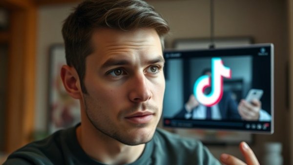 TikTok Reactions man focused on video content.